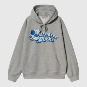 Carhartt WIP Hoodie - Flaming Ducks - Grey Heather