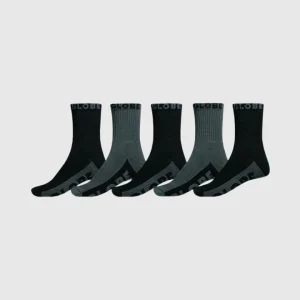 Globe Chaussettes - Big Crew Socks 5 Pack - Black/Grey