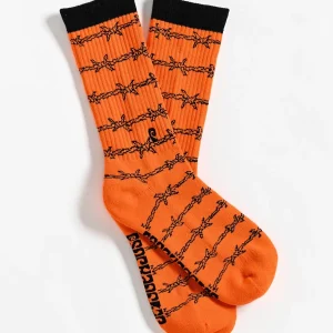 Psockadelic Chaussette - Keep Out - Orange