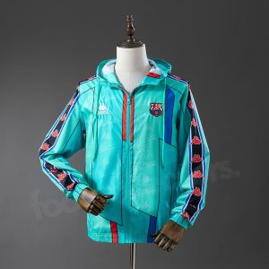 Veste Survetement Barca Kappa Bleu Turquoise