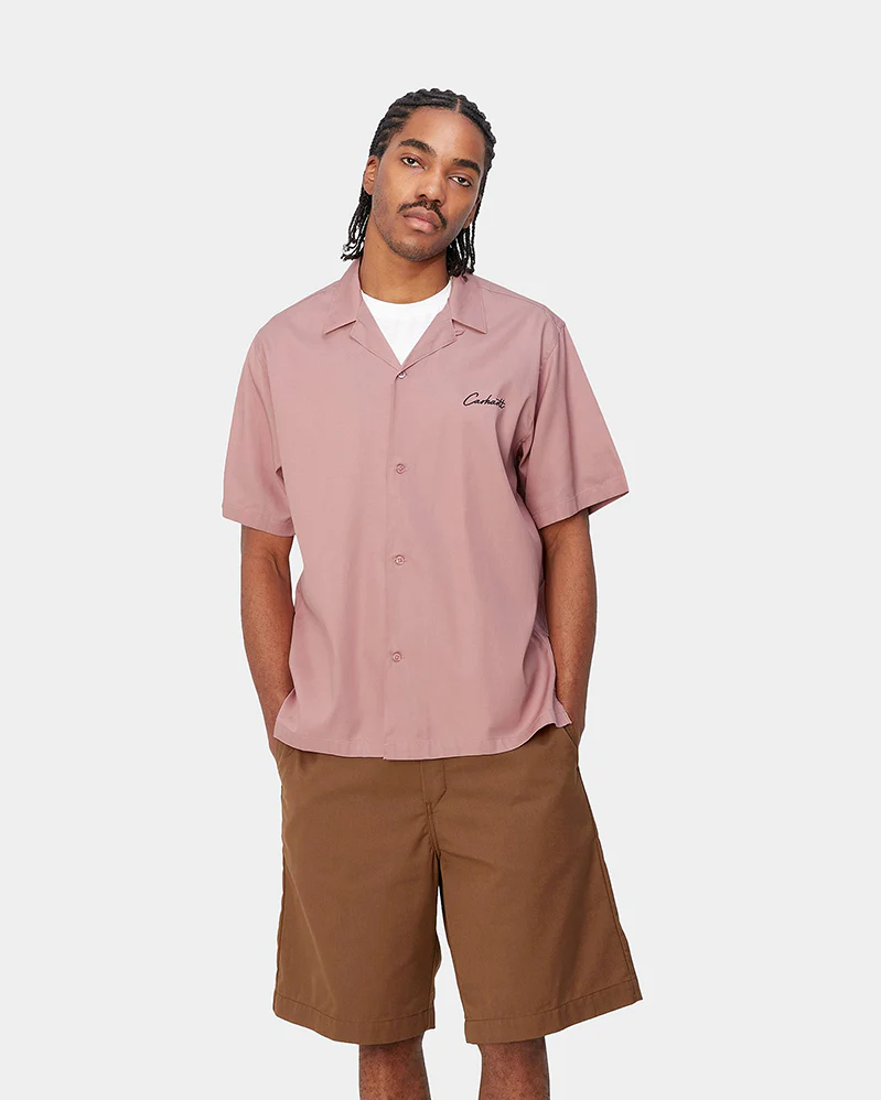 Carhartt WIP Chemise - Delray - Glassy Pink / Black – Image 2
