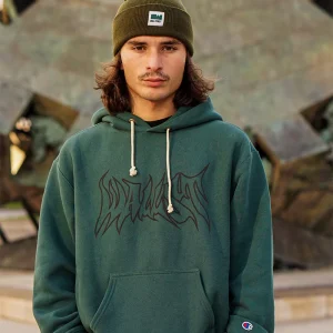 Wallstreet x Champion Hoodie - Goth - Green
