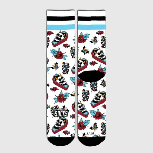 American Socks - Grave Bloom  Mid High - White