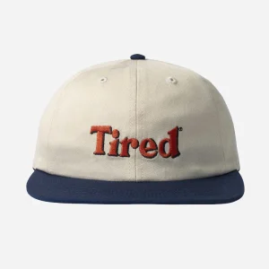 Tired Casquette - Two Tone Logo - Cream/Dark Blue